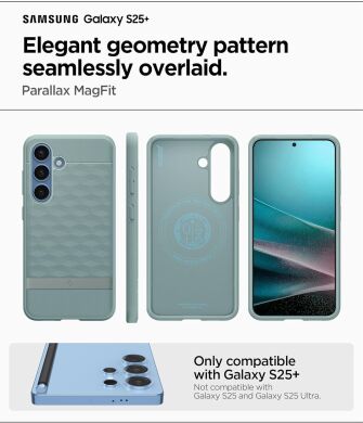 Защитный чехол Spigen (SGP) Caseology Parallax (MagFit) by Spigen для Samsung Galaxy S25 Plus (S936) ACS09060 - Sage Green