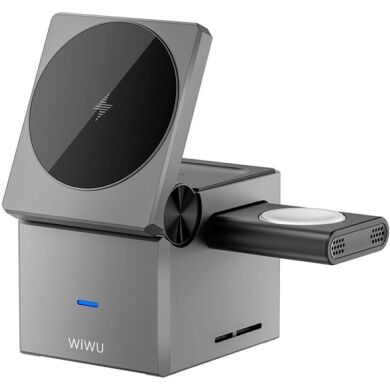 Беспроводное зарядное устройство WIWU Wi-W030 Planeta Trio 3 in 1 (15W) - Gray