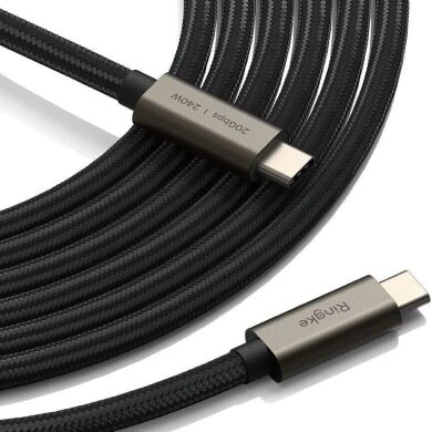 Кабель Ringke RCC-20G10 Type-C to Type-C 240W (5A, 2m) 8809961785078 - Black