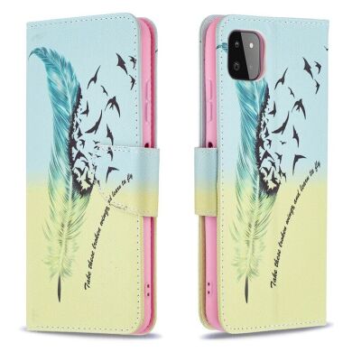Чохол-книжка Deexe Color Wallet для Samsung Galaxy A22 5G (A226) - Feather and Bird