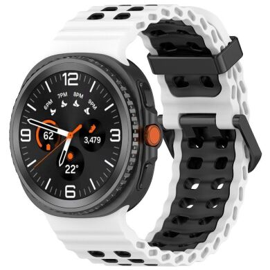 Ремінець Deexe Ocean Strap для Samsung Galaxy Watch 8 (40/44mm) / 8 Classic - White / Black
