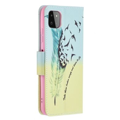 Чохол-книжка Deexe Color Wallet для Samsung Galaxy A22 5G (A226) - Feather and Bird
