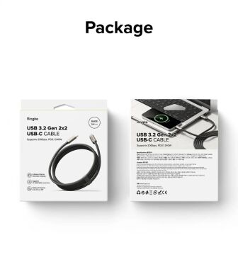 Кабель Ringke RCC-20G10 Type-C to Type-C 240W (5A, 2m) 8809961785078 - Black