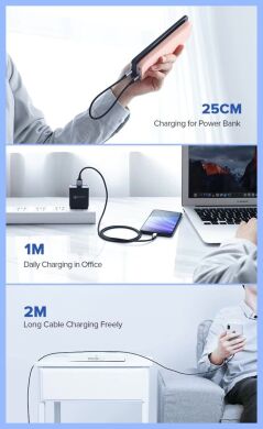 Кабель UGREEN US288 USB to Type-C (3A, 0.5m) 60130 - White