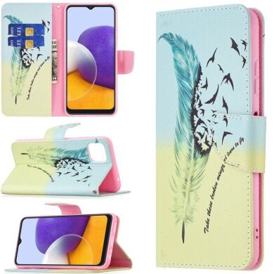 Чохол-книжка Deexe Color Wallet для Samsung Galaxy A22 5G (A226) - Feather and Bird