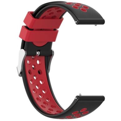 Ремешок Deexe Dot Color для часов с шириной крепления 18 мм - Black / Red