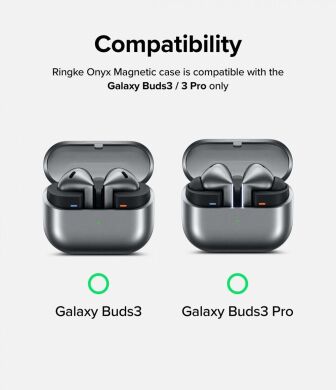 Захисний чохол Ringke Onyx Magnetic для Samsung Galaxy Buds 3 / Buds 3 Pro (8809961787935) - Grey