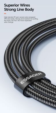 Кабель ESSAGER Star Type-C to Type-C (100W, 1m) EXCTT1-XC01 - Black