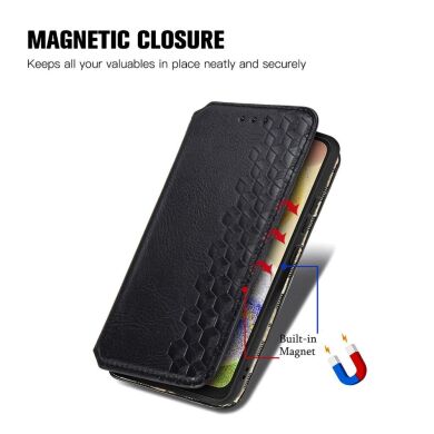 Чехол Deexe Rhombus Wallet для Samsung Galaxy A04 (A045) - Black