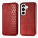 Чехол Deexe Rhombus Wallet для Samsung Galaxy S26 - Red. Фото 1 из 6