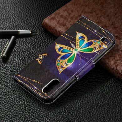 Чехол-книжка Deexe Color Wallet для Samsung Galaxy A01 (A015) - Gold Butterfly
