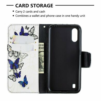 Чохол-книжка Deexe Color Wallet для Samsung Galaxy A01 (A015) - Crystal Butterflies