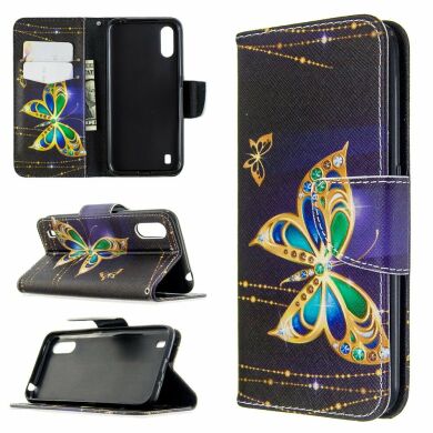Чохол-книжка Deexe Color Wallet для Samsung Galaxy A01 (A015) - Gold Butterfly