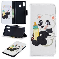 Чохол-книжка Deexe Color Wallet для Samsung Galaxy A30 (A305) / A20 (A205), Panda Holding a Bottle
