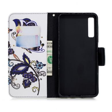 Чехол-книжка Deexe Color Wallet для Samsung Galaxy A7 2018 (A750) - Butterfly and Flower