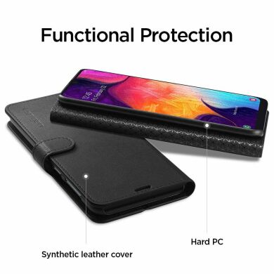 Чехол-книжка Spigen (SGP) Wallet S для Samsung Galaxy A50 (A505) / A30s (A307) / A50s (A507) - Black