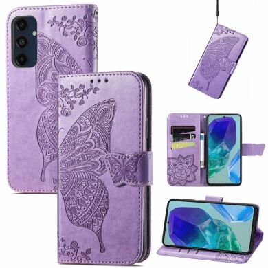 Чехол UniCase Butterfly Pattern для Samsung Galaxy S24 FE (S721) - Light Purple