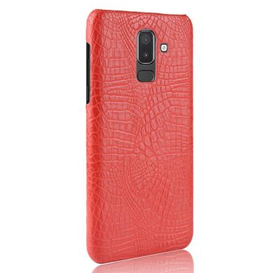 Пластиковый чехол Deexe Croco Style для Samsung Galaxy J8 2018 (J810) - Red