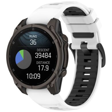 Ремешок Deexe Dual Color для часов с шириной крепления 22мм - White / Black