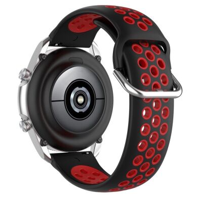 Ремешок Deexe Dual Color для Samsung Galaxy Watch 3 (45mm) - Black / Red