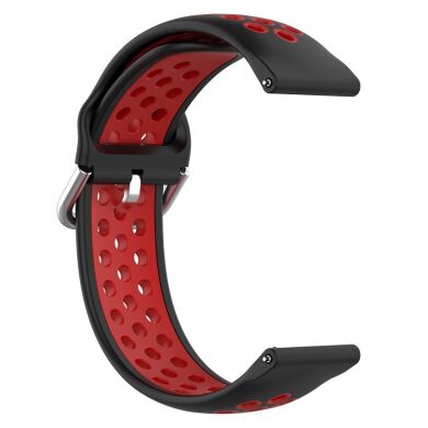 Ремешок Deexe Dual Color для Samsung Galaxy Watch 3 (45mm) - Black / Red