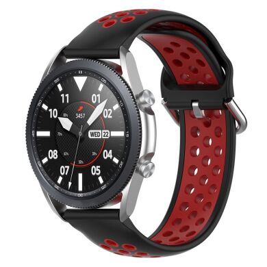 Ремешок Deexe Dual Color для Samsung Galaxy Watch 3 (45mm) - Black / Red