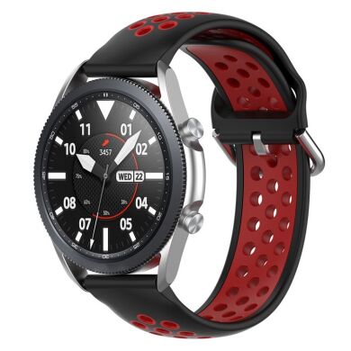 Ремінець Deexe Dual Color для Samsung Galaxy Watch 3 (45mm) - Black / Red