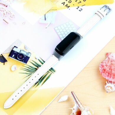 Ремешок Deexe Leather Strap для Samsung Galaxy Fit (SM-R370) - White