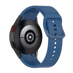 Ремешок Deexe Silicone Watchband для Samsung Galaxy Watch 4 Classic / Watch 4 - Dark Blue