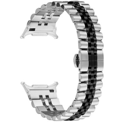 Ремешок Deexe Stainless Steel QuickFit для Samsung Galaxy Watch 8 (40/44mm) / 8 Classic / Ultra (2025) - Silver / Black