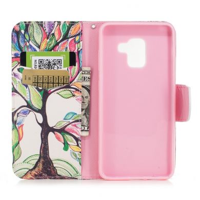 Чохол-книжка Deexe Color Wallet для Samsung Galaxy A8 2018 (A530), Colorful Tree