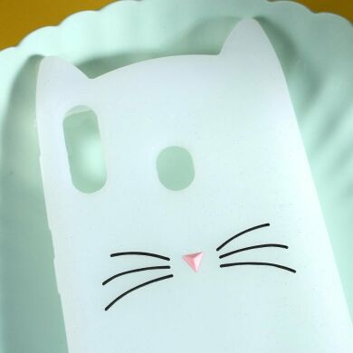 Силиконовый (TPU) чехол Deexe Cat 3D Series для Samsung Galaxy M20 (M205) - White