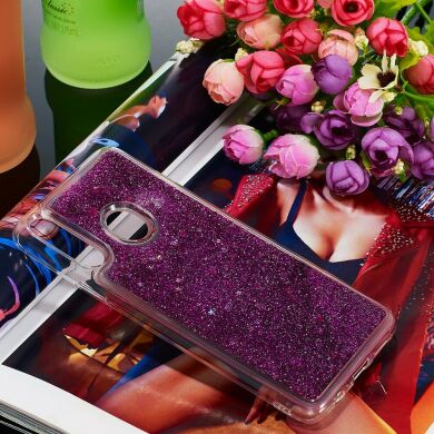 Силіконовий (TPU) чохол Deexe Liquid Glitter для Samsung Galaxy A20s (A207), Purple
