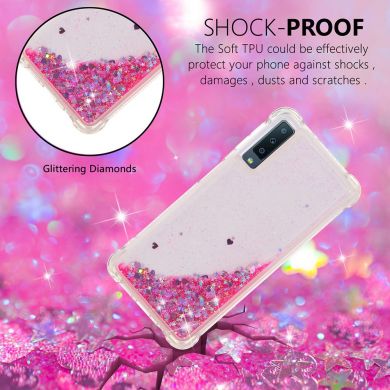 Силіконовий (TPU) чохол Deexe Liquid Glitter для Samsung Galaxy A7 2018 (A750), Rose