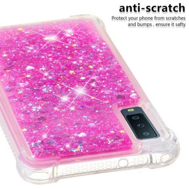 Силіконовий (TPU) чохол Deexe Liquid Glitter для Samsung Galaxy A7 2018 (A750), Rose