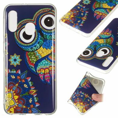 Силиконовый (TPU) чехол Deexe LumiCase для Samsung Galaxy A20e - Owl Pattern