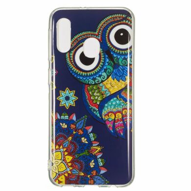 Силиконовый (TPU) чехол Deexe LumiCase для Samsung Galaxy A20e - Owl Pattern