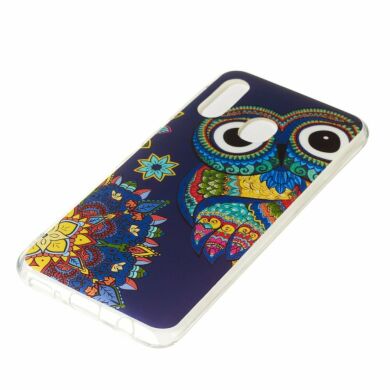 Силиконовый (TPU) чехол Deexe LumiCase для Samsung Galaxy A20e - Owl Pattern