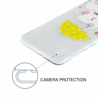 Силиконовый (TPU) чехол Deexe Pretty Glossy для Samsung Galaxy A10 (A105) - Elephant Umbrella