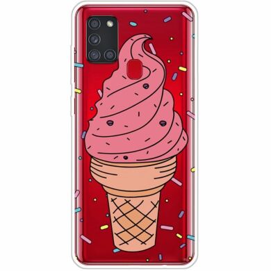 Силиконовый (TPU) чехол Deexe Pretty Glossy для Samsung Galaxy A21s (A217) - Ice Cream