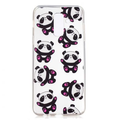 Силиконовый (TPU) чехол Deexe Pretty Glossy для Samsung Galaxy A6+ 2018 (A605) - Cute Pandas
