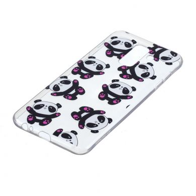 Силиконовый (TPU) чехол Deexe Pretty Glossy для Samsung Galaxy A6+ 2018 (A605) - Cute Pandas