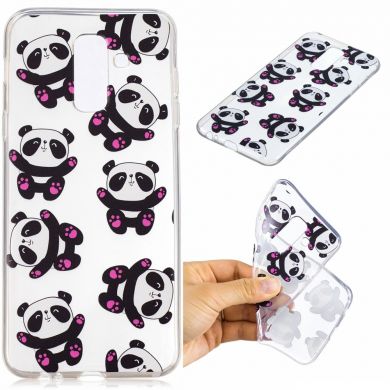Силиконовый (TPU) чехол Deexe Pretty Glossy для Samsung Galaxy A6+ 2018 (A605) - Cute Pandas