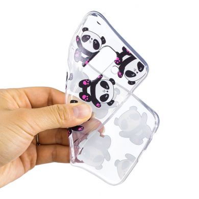 Силиконовый (TPU) чехол Deexe Pretty Glossy для Samsung Galaxy A6+ 2018 (A605) - Cute Pandas