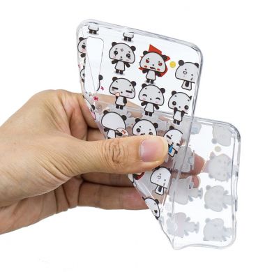 Силиконовый (TPU) чехол Deexe Pretty Glossy для Samsung Galaxy A7 2018 (A750) - Cartoon Panda