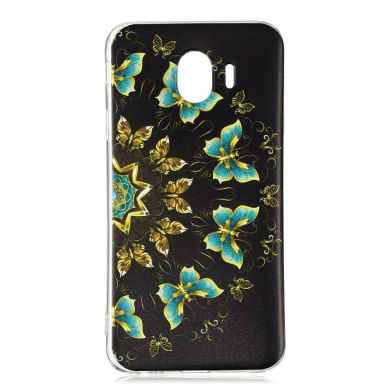 Силиконовый (TPU) чехол Deexe Pretty Glossy для Samsung Galaxy J4 2018 (J400) - Colorized Butterfly