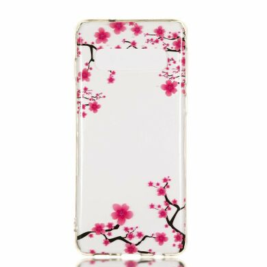 Силиконовый (TPU) чехол Deexe Pretty Glossy для Samsung Galaxy S10 (G973) - Plum Blossom