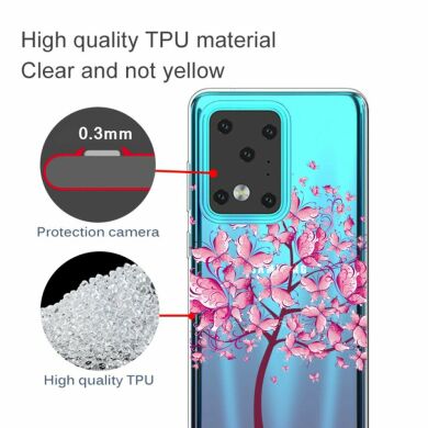 Силиконовый (TPU) чехол Deexe Pretty Glossy для Samsung Galaxy S20 Ultra (G988) - Flower Tree