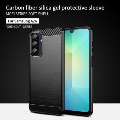 Силиконовый (TPU) чехол MOFI Carbon Fiber для Samsung Galaxy A26 (A266) - Red