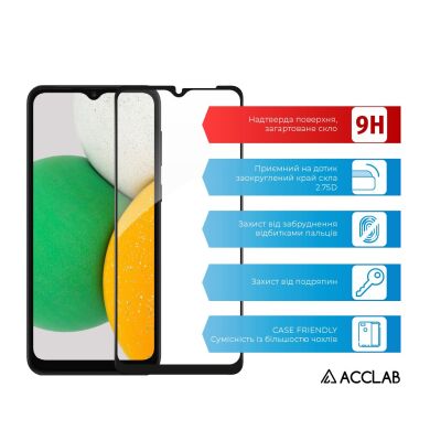 Защитное стекло ACCLAB Full Glue для Samsung Galaxy A03 Core (A032) - Black